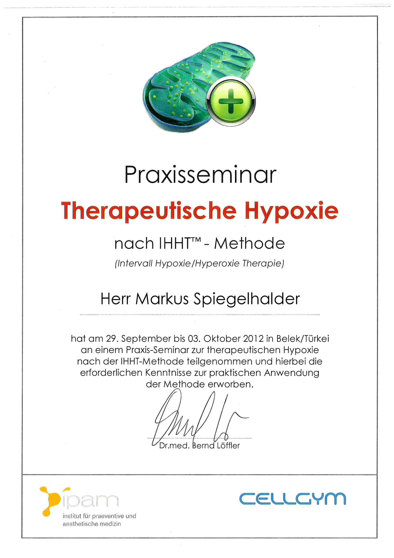 Therapeutische Hypoxie nach IHHT Praxisseminar